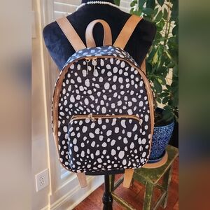 Stylish Black and White Polka Dot Backpack